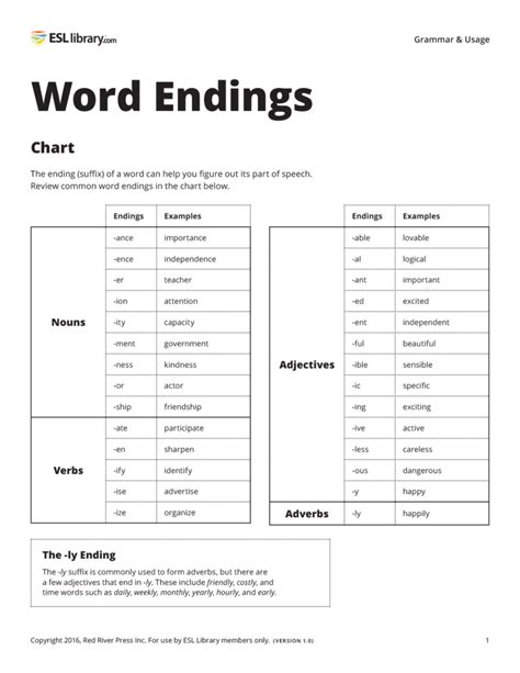 end ending words